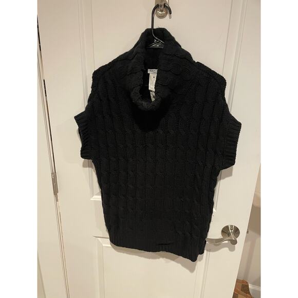 Akris punto angora cashmere wool black short sleeve sweater M - Picture 5 of 5